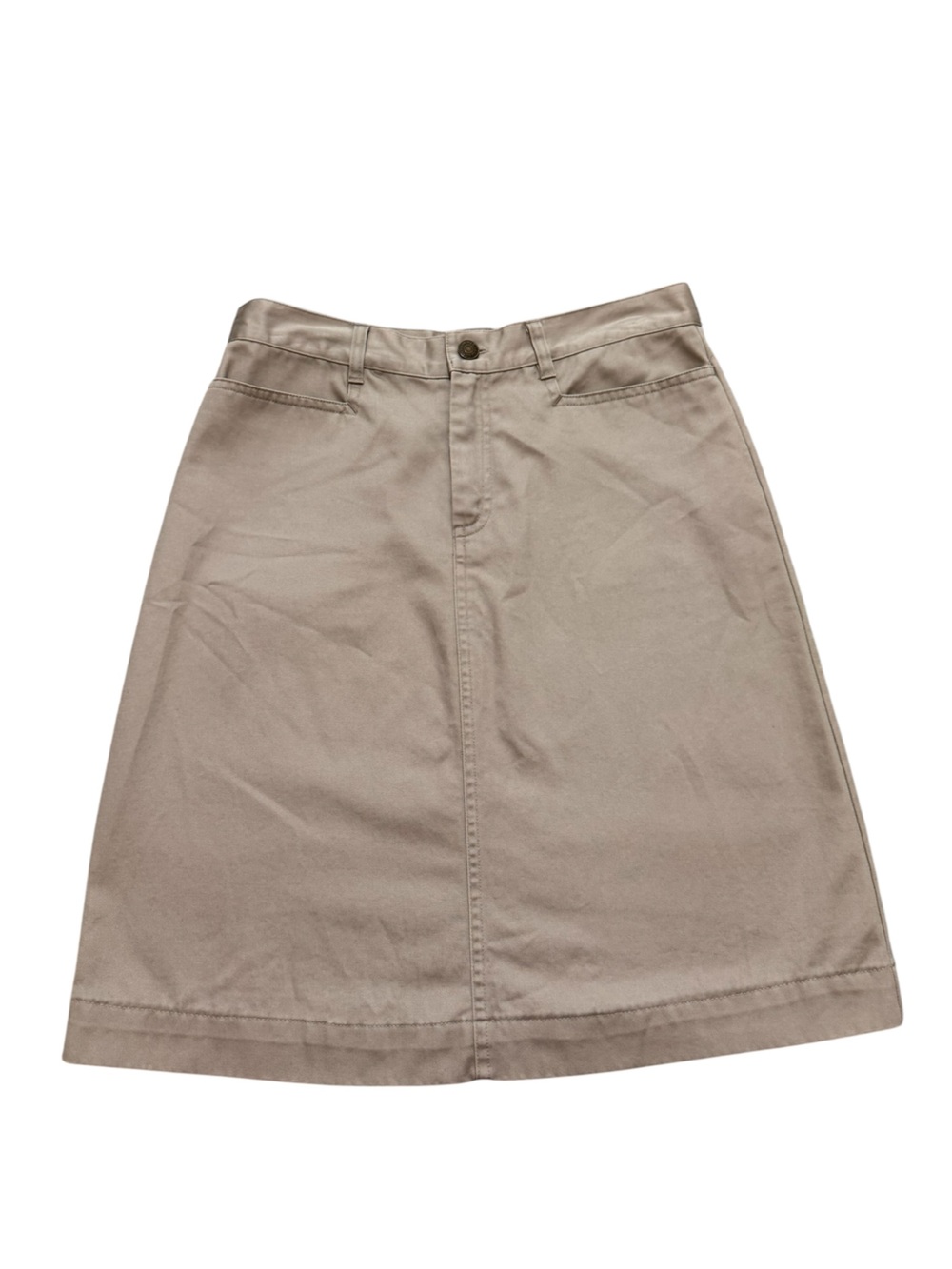 Christopher & Banks Taupe A-Line Skirt front & back pockets